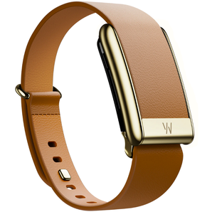 Whoop 5.0 LeatherLuxe Tapered Bands - Camel with Gold (12 Month Peak Subscription Included)