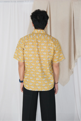 Yellow Tusker Block Print Shirt | Cotton Shirts for summer | Jaipur print shirts